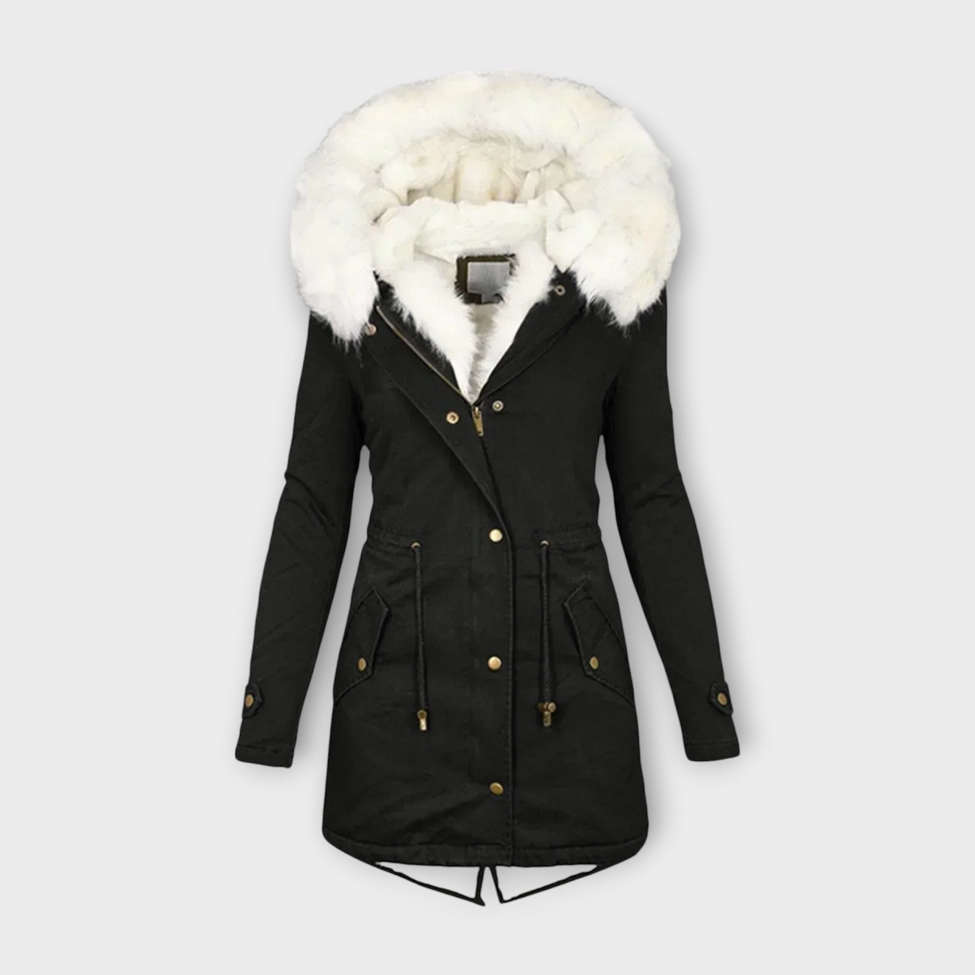 Ivara - Chaqueta de invierno impermeable y forrada de piel Luvamoda