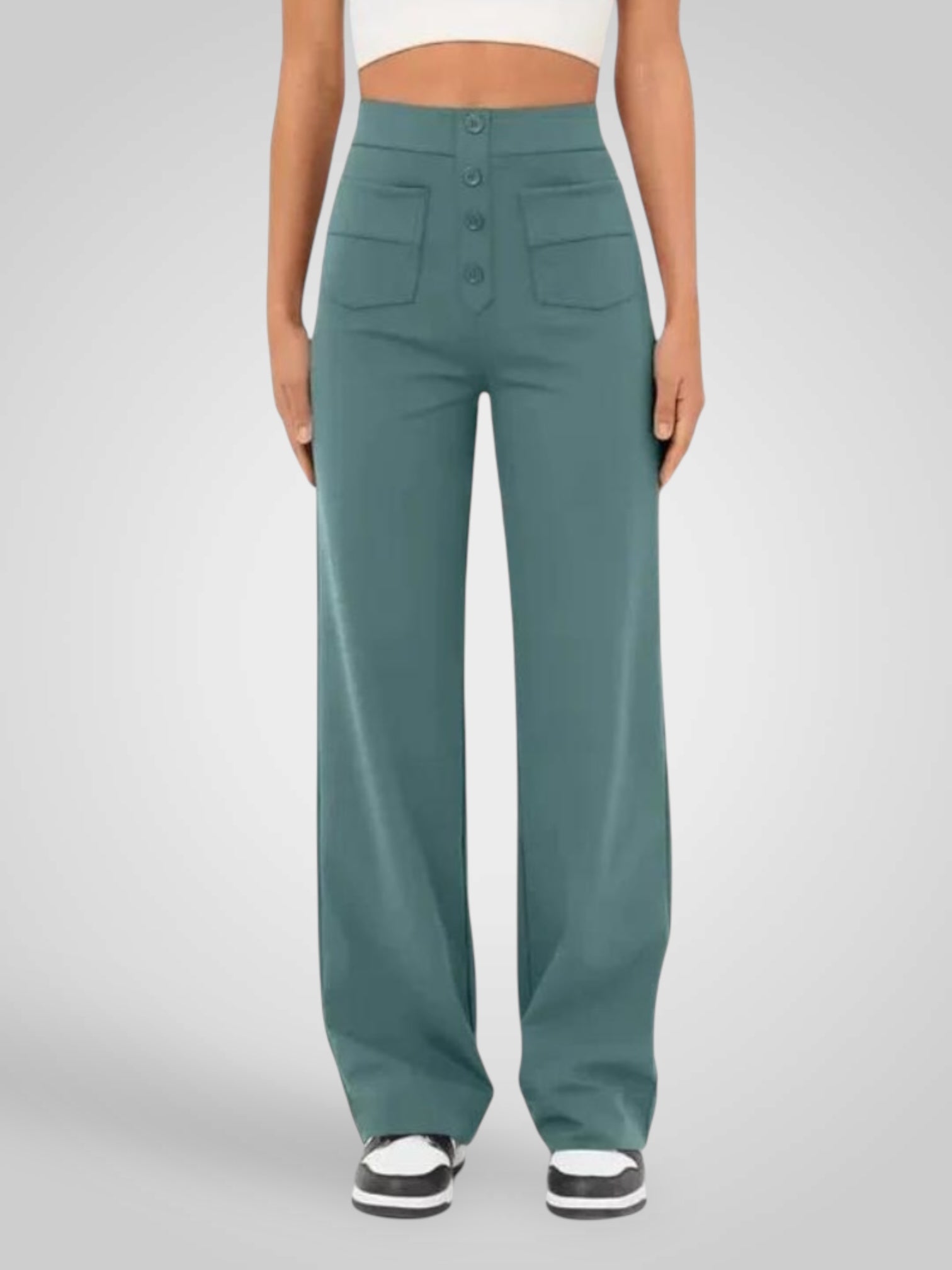 Alvia | Pantalones casuales de cintura alta para mujer LuvaModa