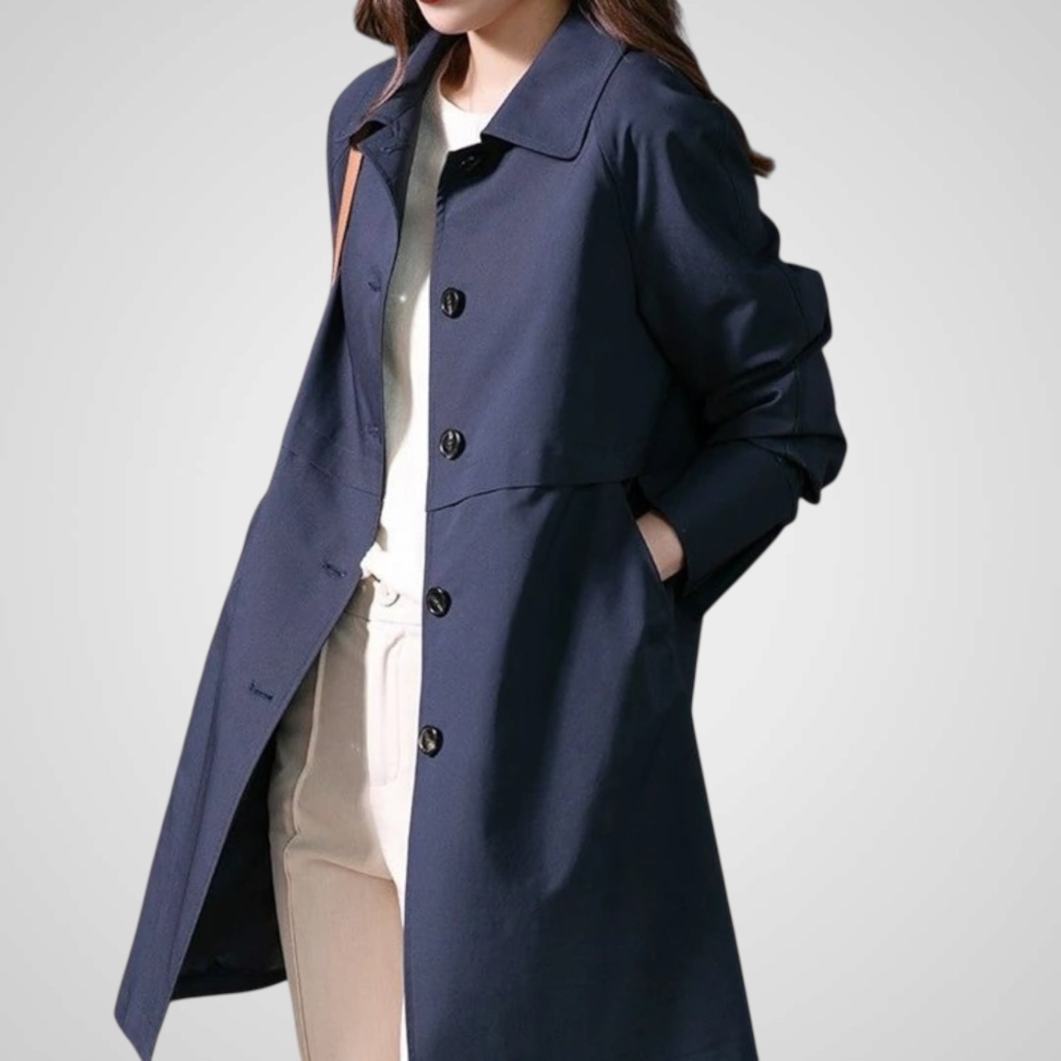Eliz | Elegante gabardina corta de un solo botón para mujer Luvamoda