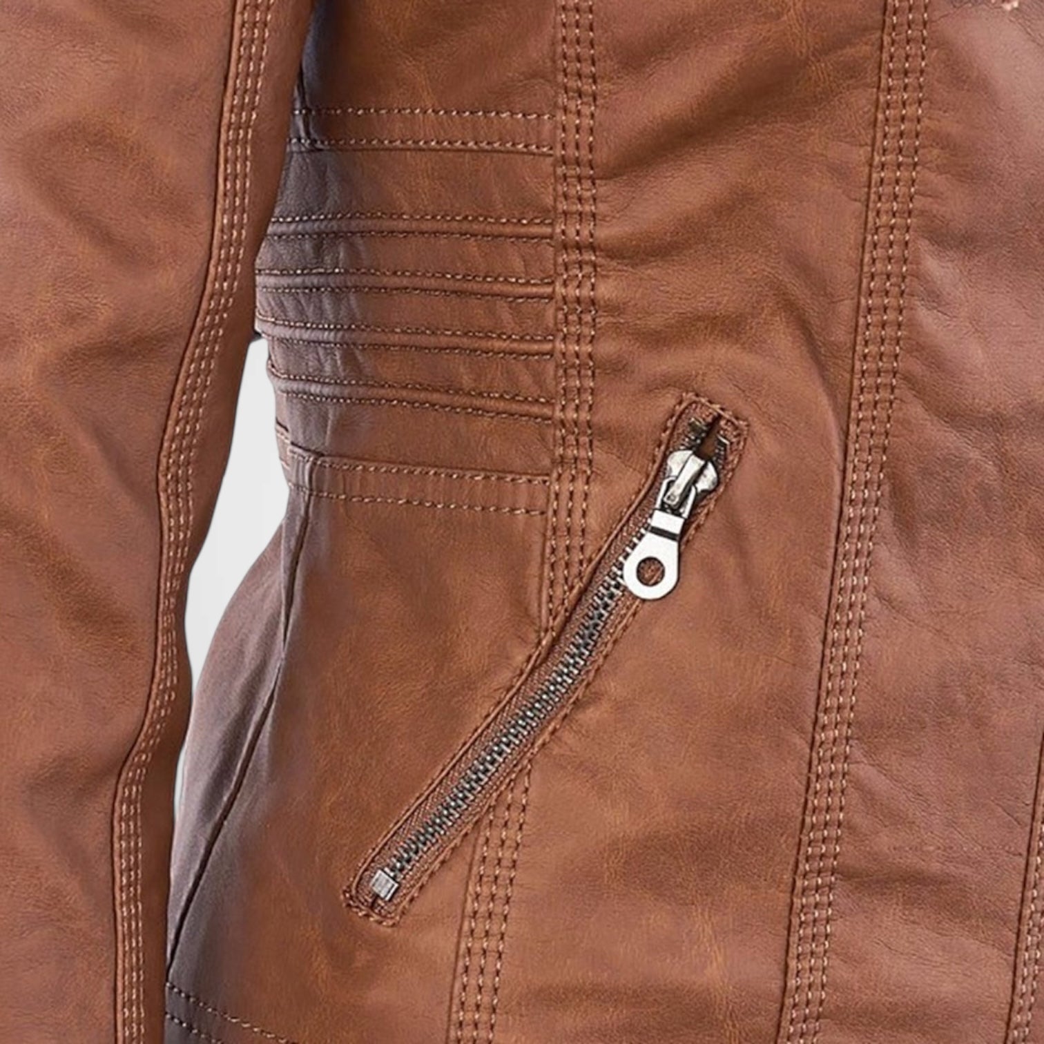 Olivia | Chaqueta de cuero impermeable con capucha para mujer Luvamoda