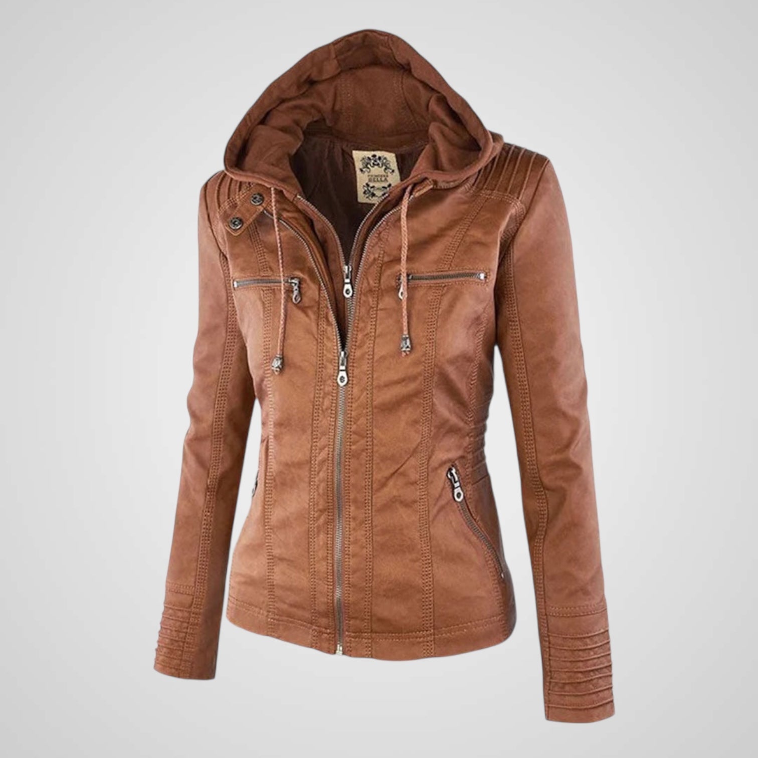 Olivia | Chaqueta de cuero impermeable con capucha para mujer Luvamoda