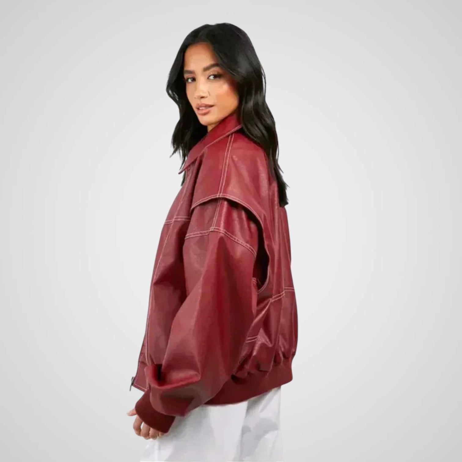Sabrina | Chaqueta de cuero holgada Luvamoda