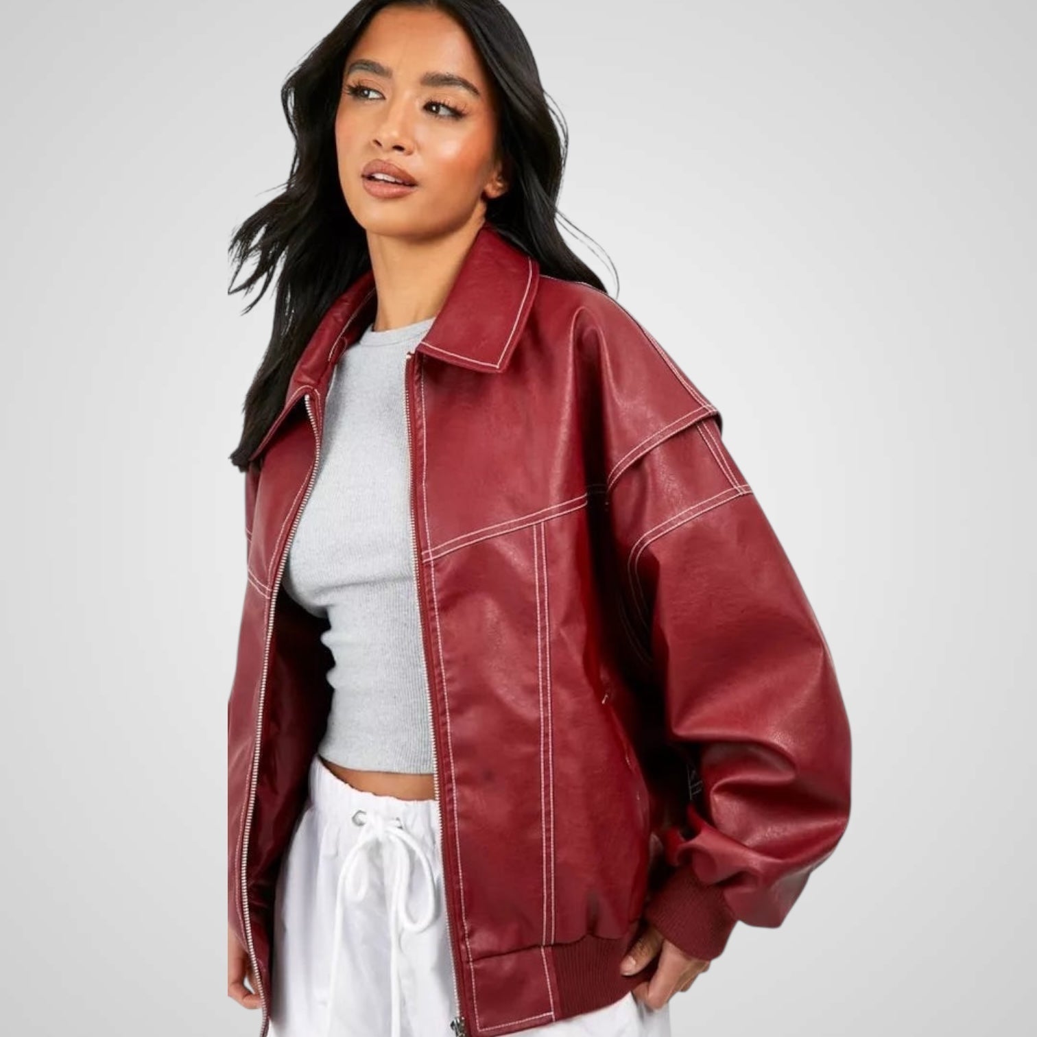 Sabrina | Chaqueta de cuero holgada Luvamoda