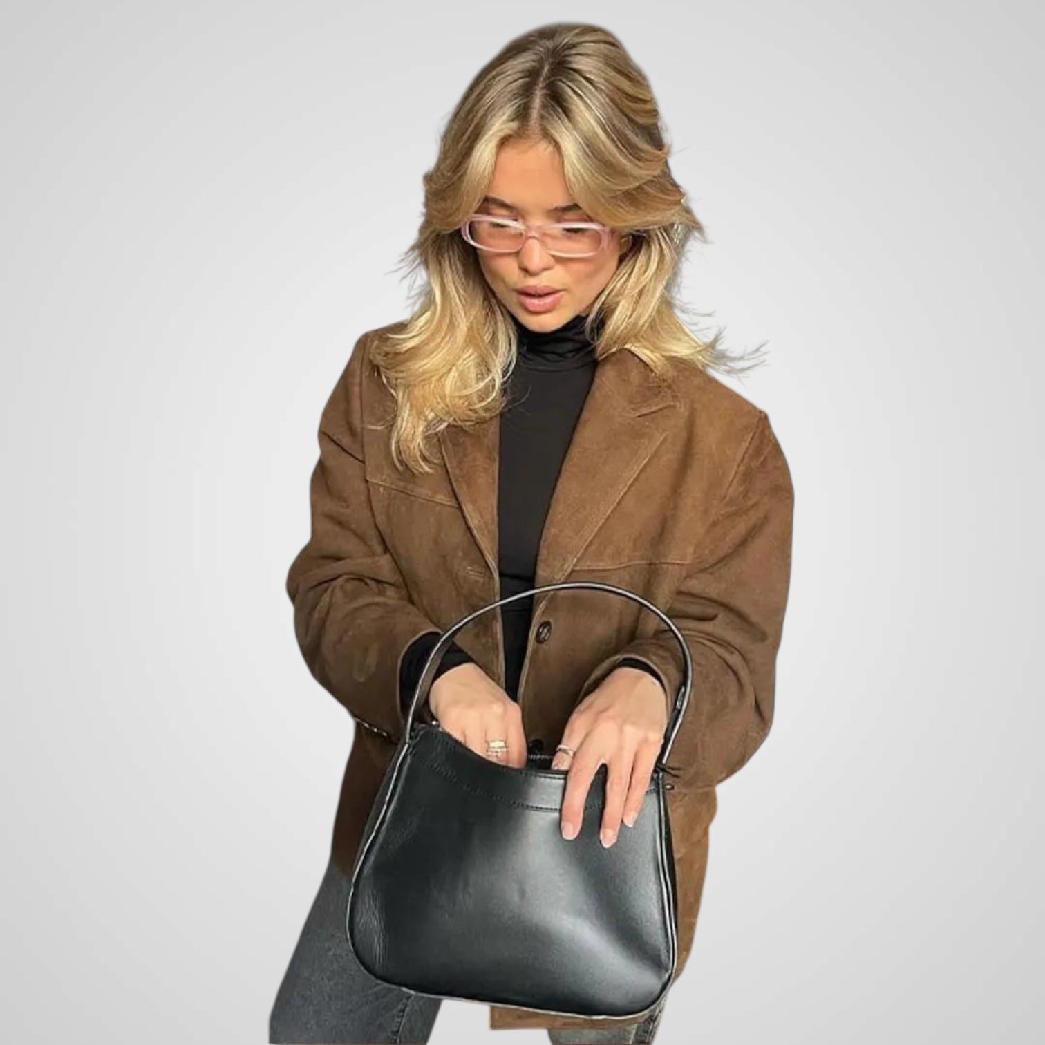 Laila | Chaqueta clásica de ante marrón Luvamoda