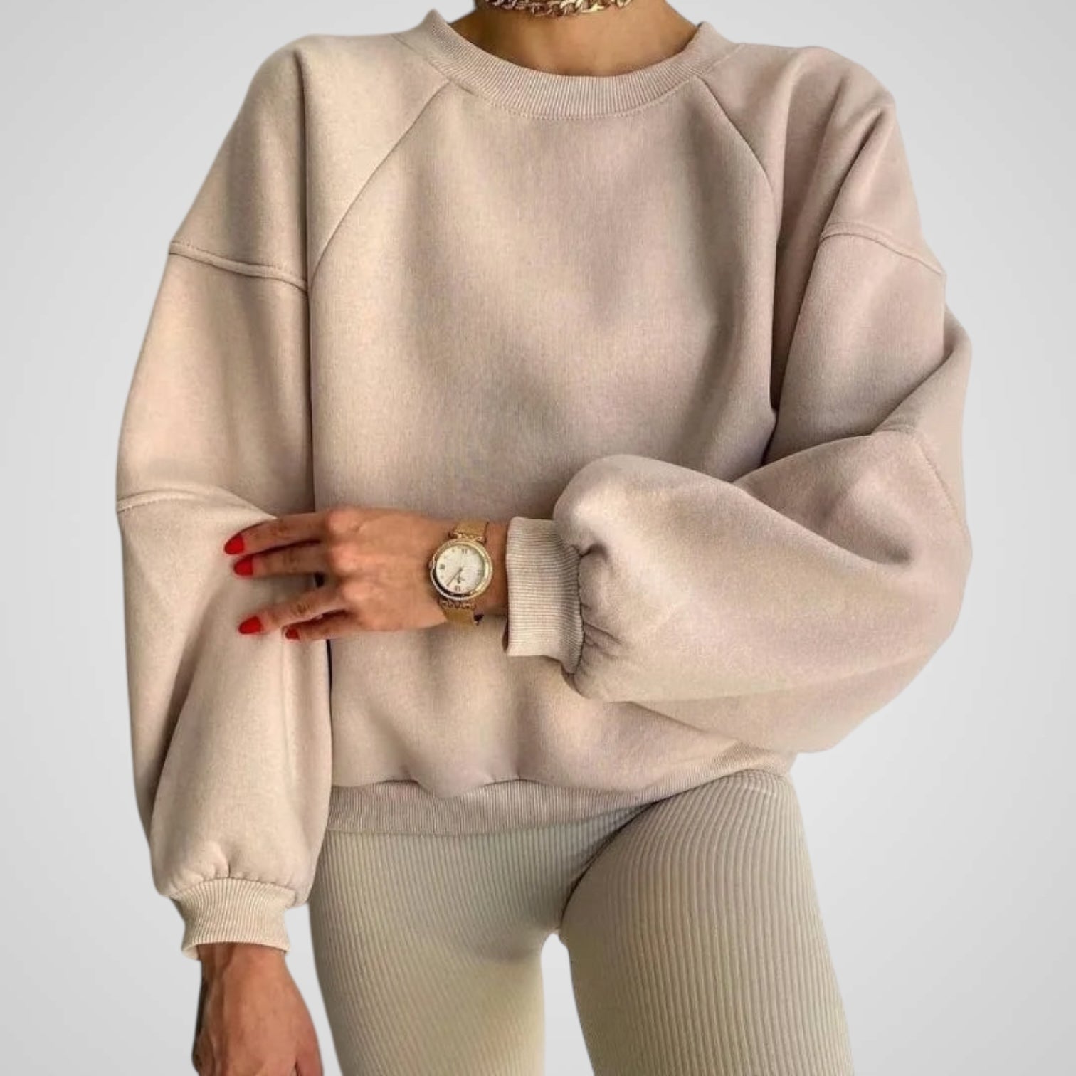 Carol | Suéter holgado de cuello redondo y manga larga para mujer Luvamoda