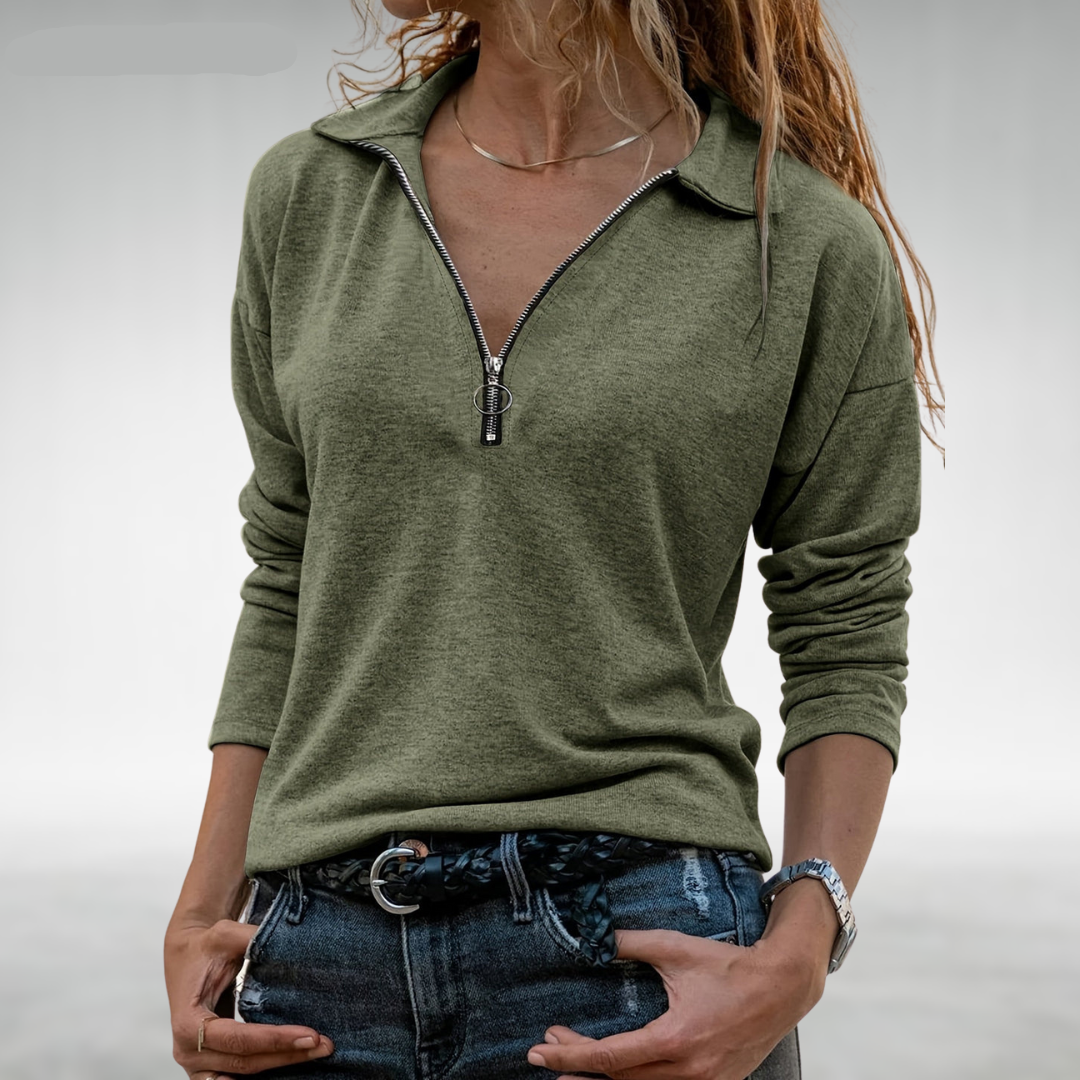 Nadine | Sudadera con capucha y media cremallera para mujer Luvamoda