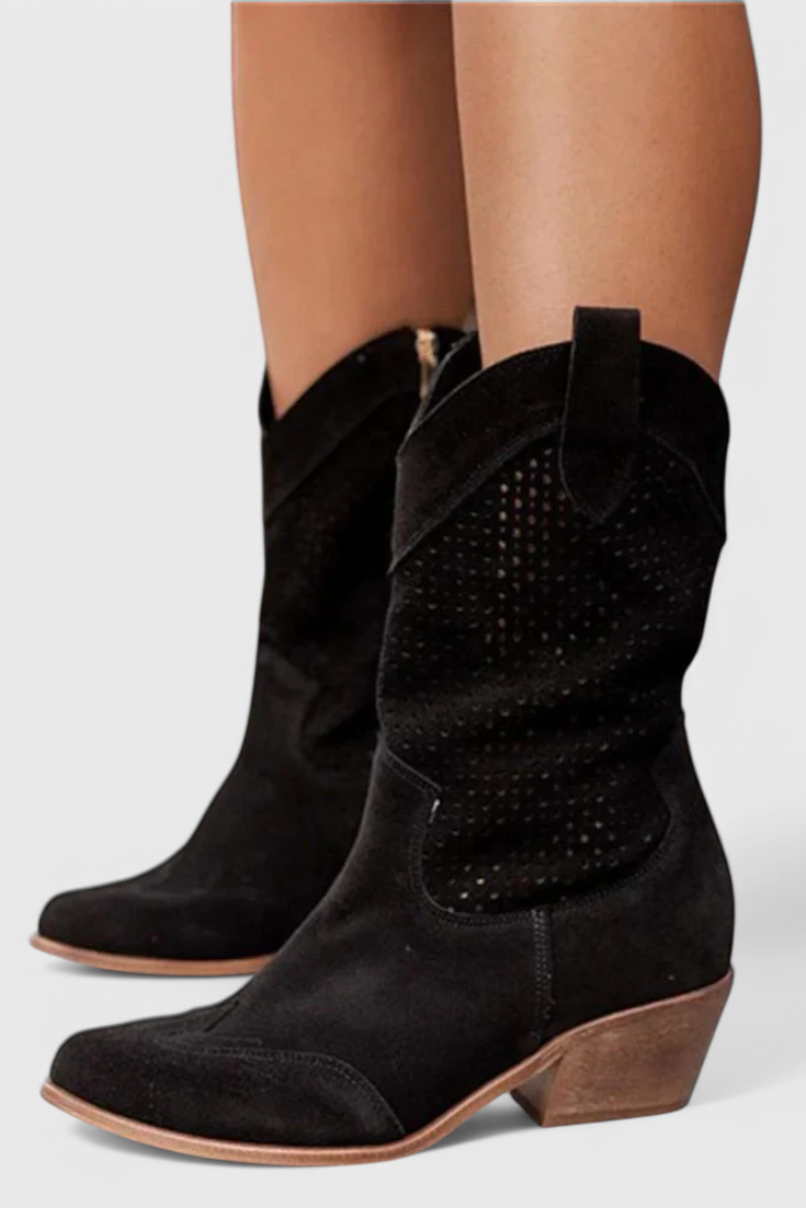 Anna - Botas vaqueras de moda con cremallera lateral LuvaModa