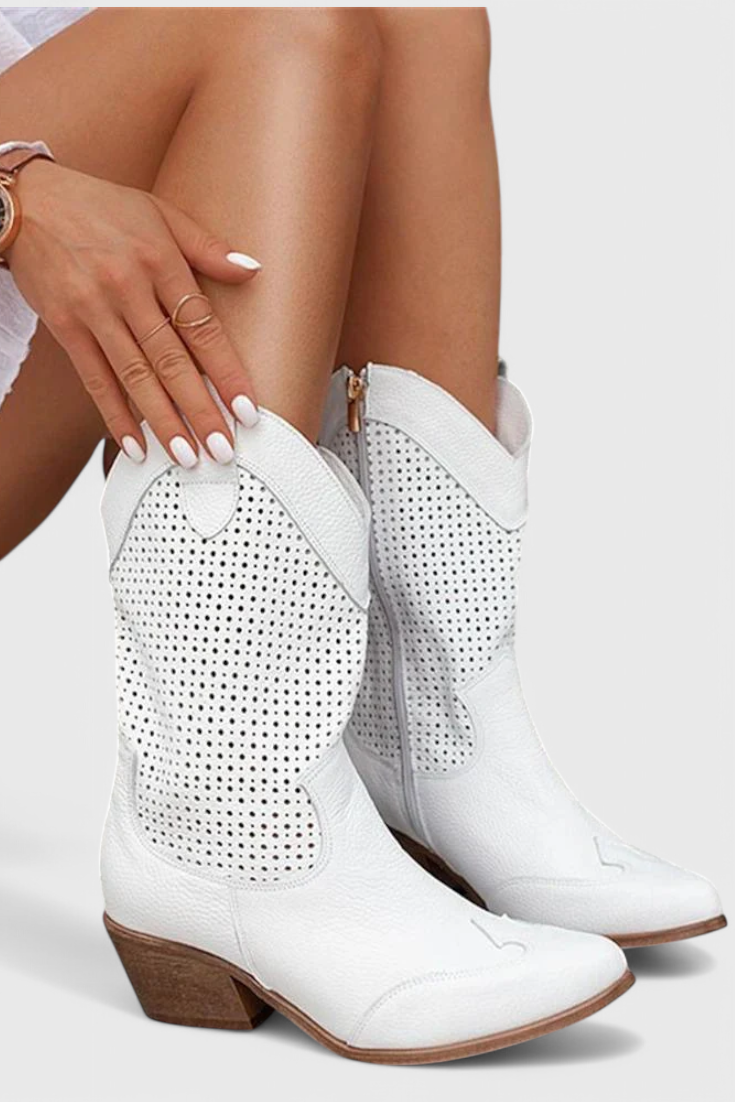 Anna - Botas vaqueras de moda con cremallera lateral LuvaModa