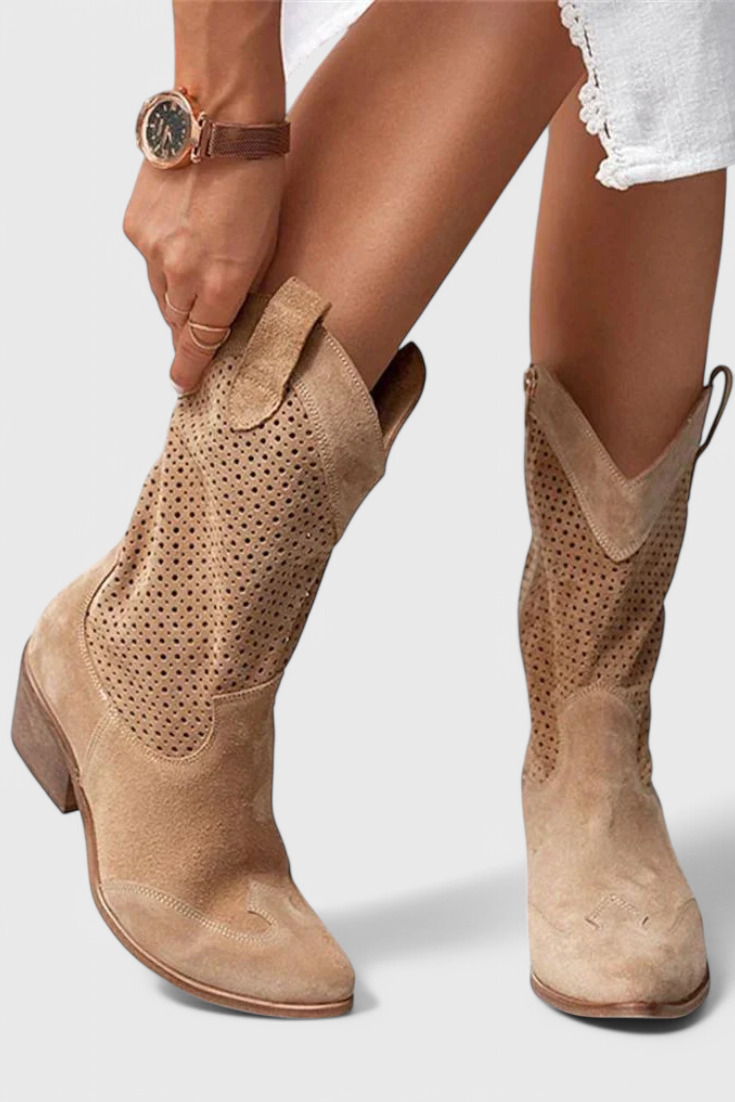 Anna - Botas vaqueras de moda con cremallera lateral LuvaModa