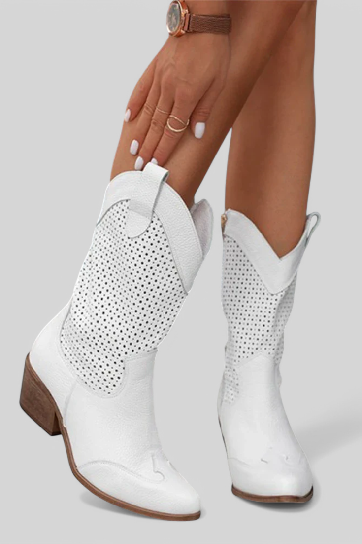 Anna - Botas vaqueras de moda con cremallera lateral LuvaModa