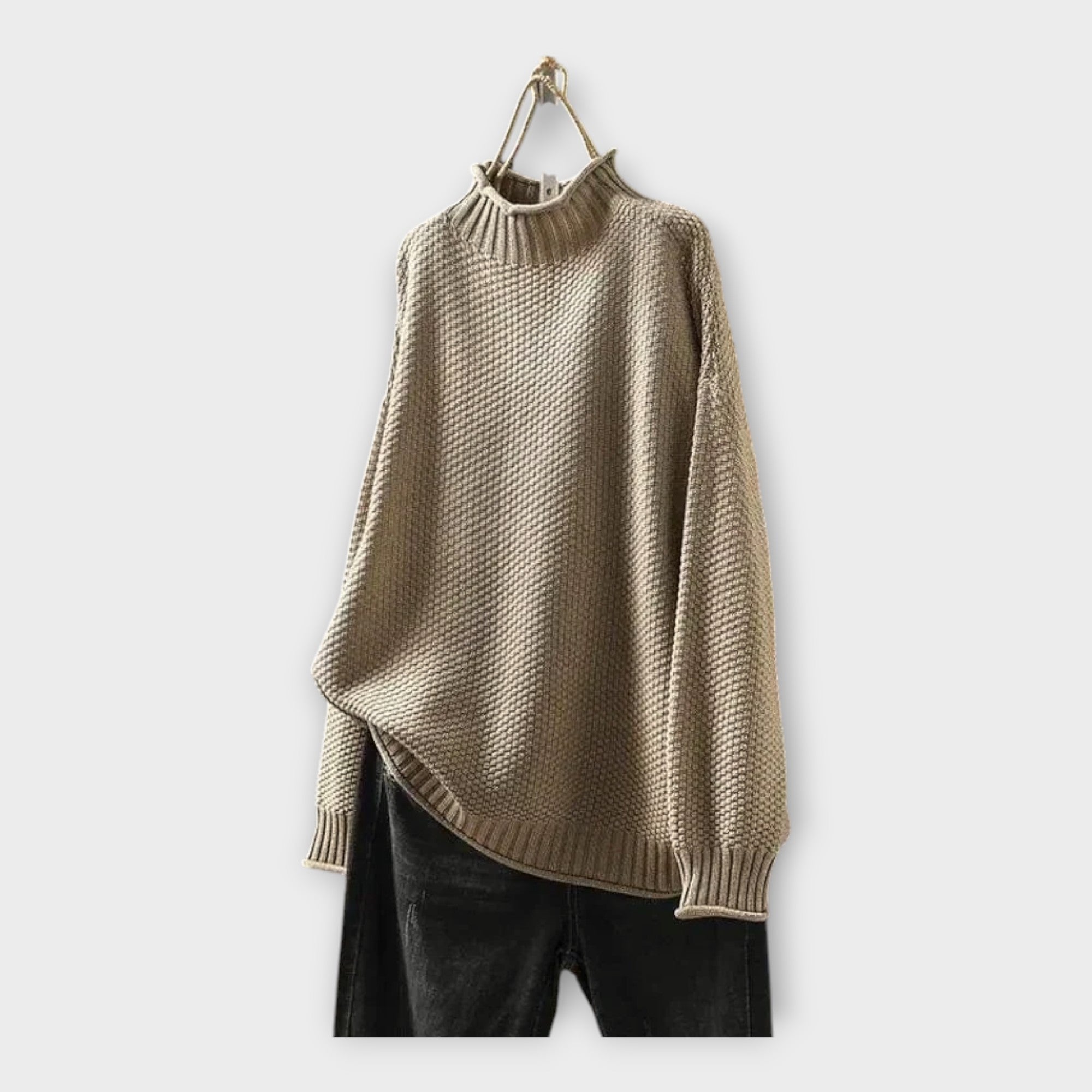 Suéter de punto con cuello alto Luvamoda
