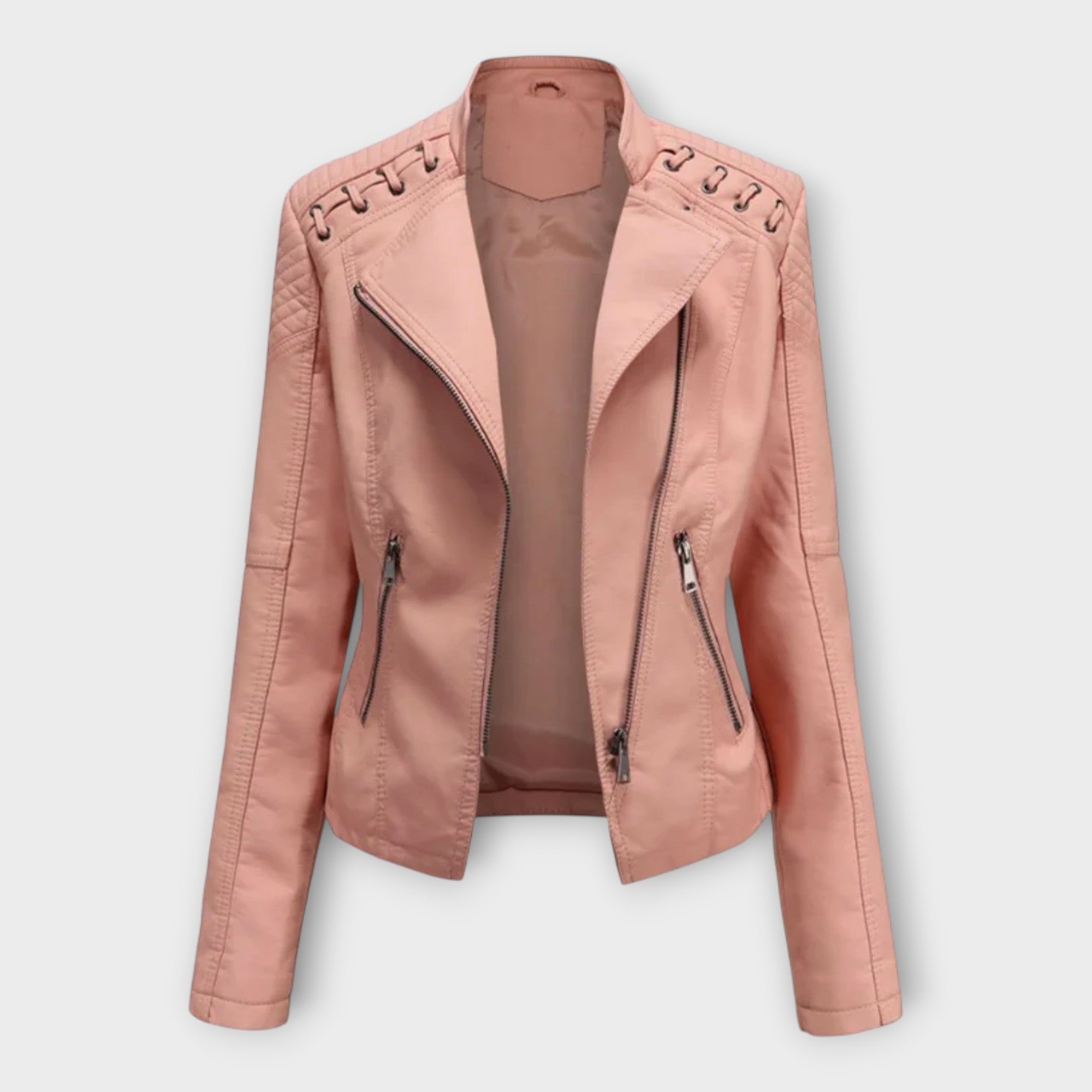 Chaqueta de cuero moderna con una línea elegante y un refinamiento atemporal Luvamoda