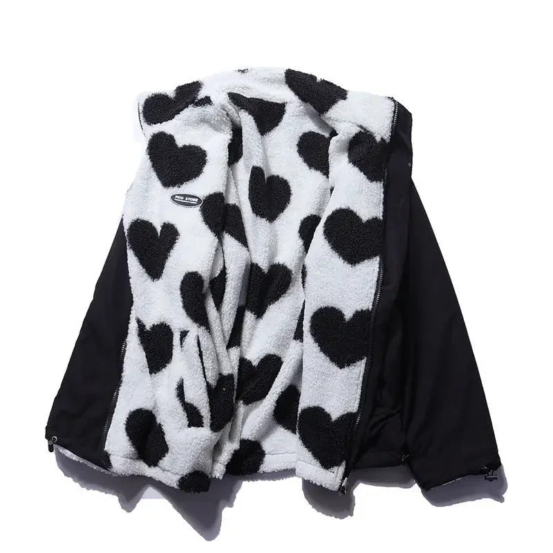 Katharina | Chaqueta reversible con estampado de corazones LuvaModa