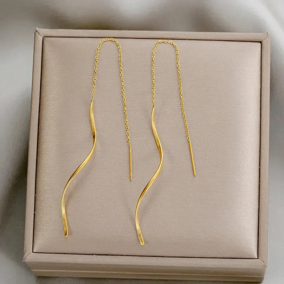 Pendientes con patrón de ondas largas LuvaModa