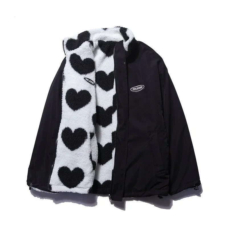 Katharina | Chaqueta reversible con estampado de corazones LuvaModa