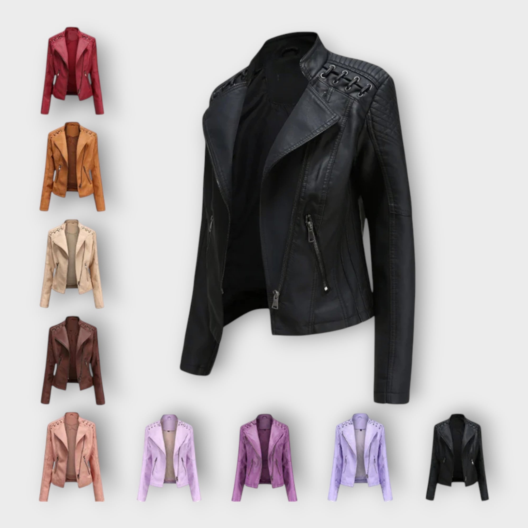 Chaqueta de cuero moderna con una línea elegante y un refinamiento atemporal Luvamoda