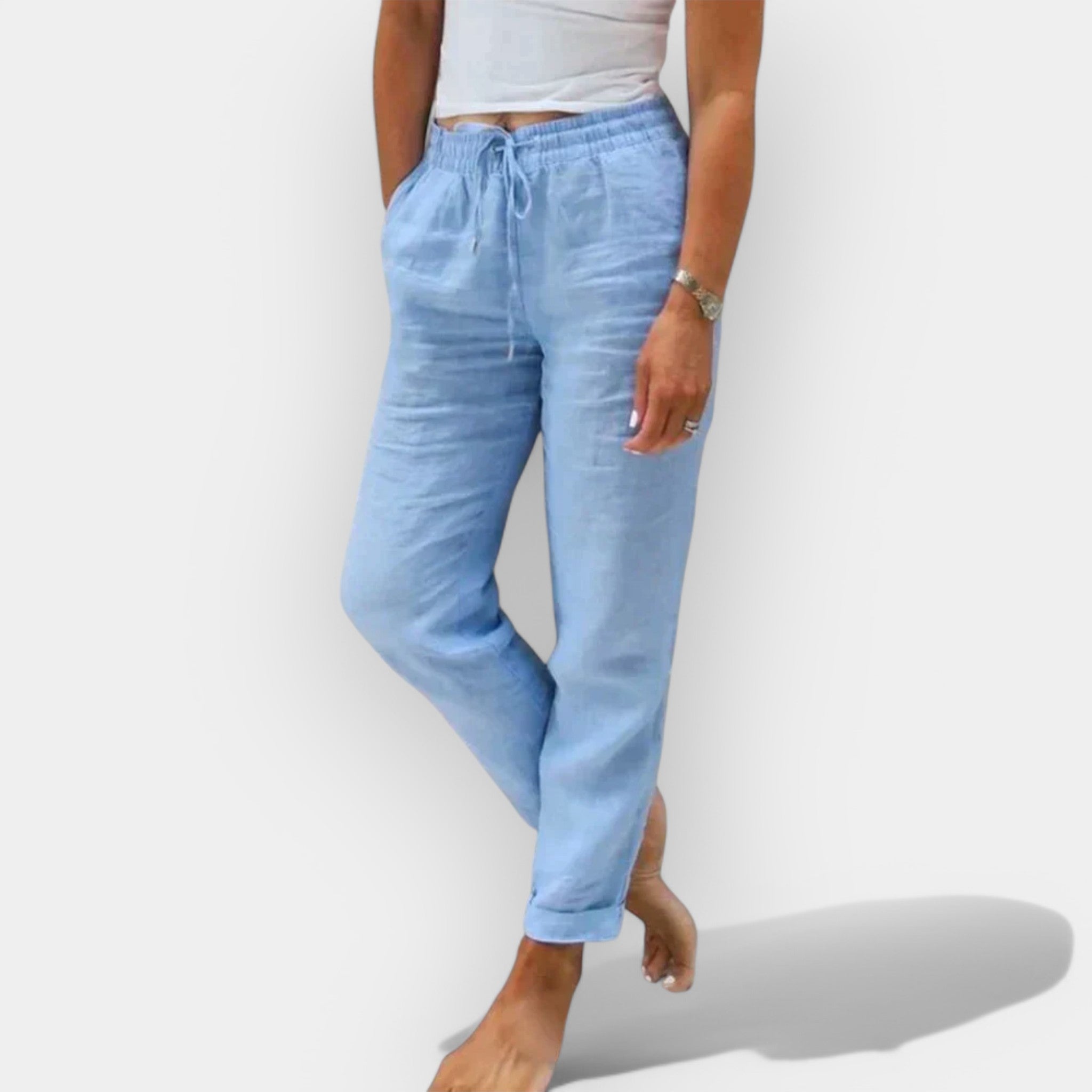 Pantalones de lino actualizados para el verano LuvaModa