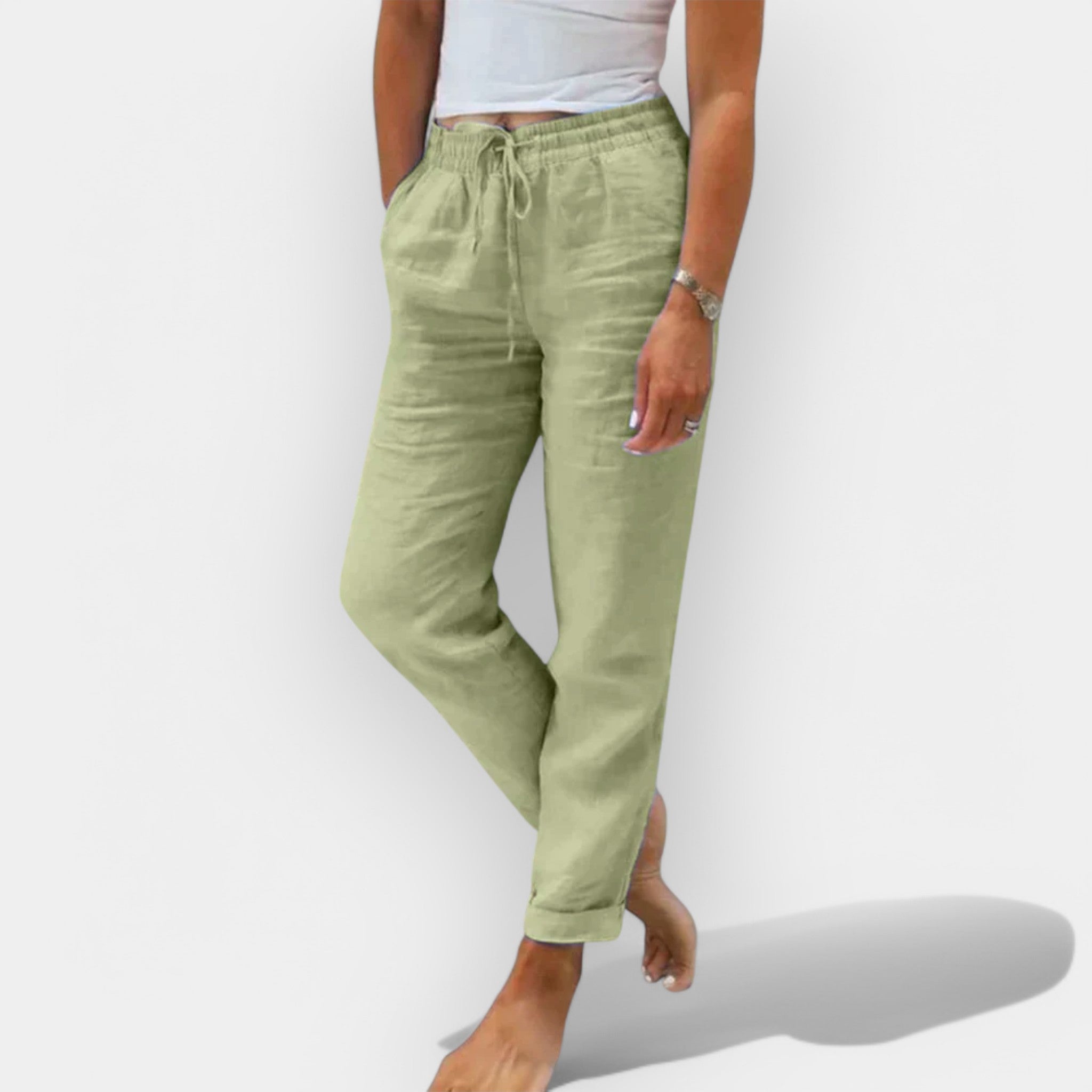 Pantalones de lino actualizados para el verano LuvaModa