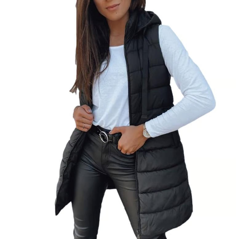 Chaqueta larga sin mangas para mujer Luvamoda