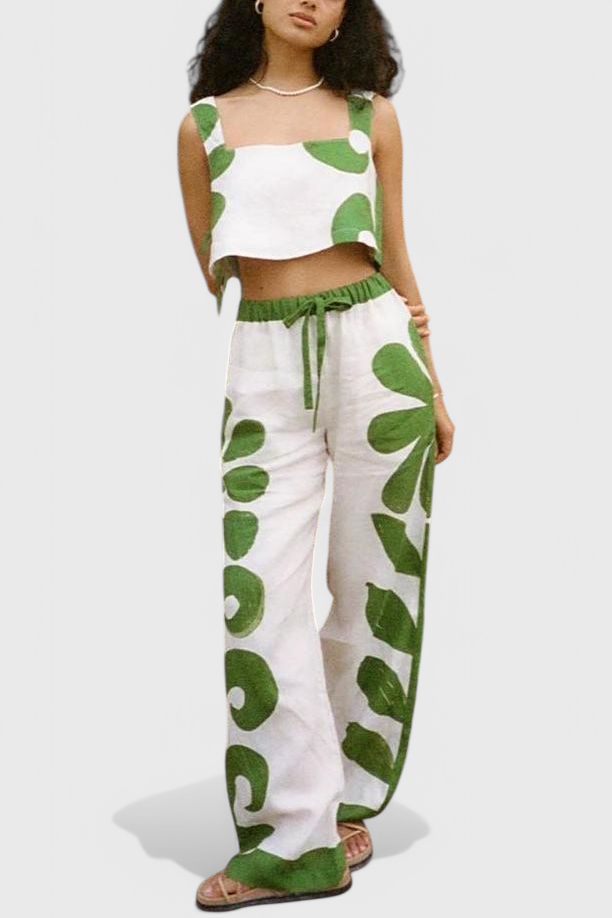 Conjunto sin mangas con estampado floral bohemio Serafina LuvaModa