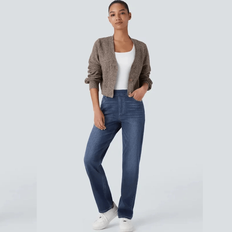 Pantalones elásticos y cómodos con cintura alta LuvaModa