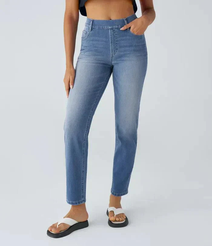 Pantalones elásticos y cómodos con cintura alta LuvaModa