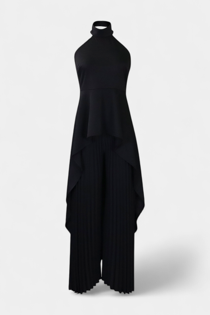 Conjunto asimétrico Chrysoula con pantalón plisado LuvaModa