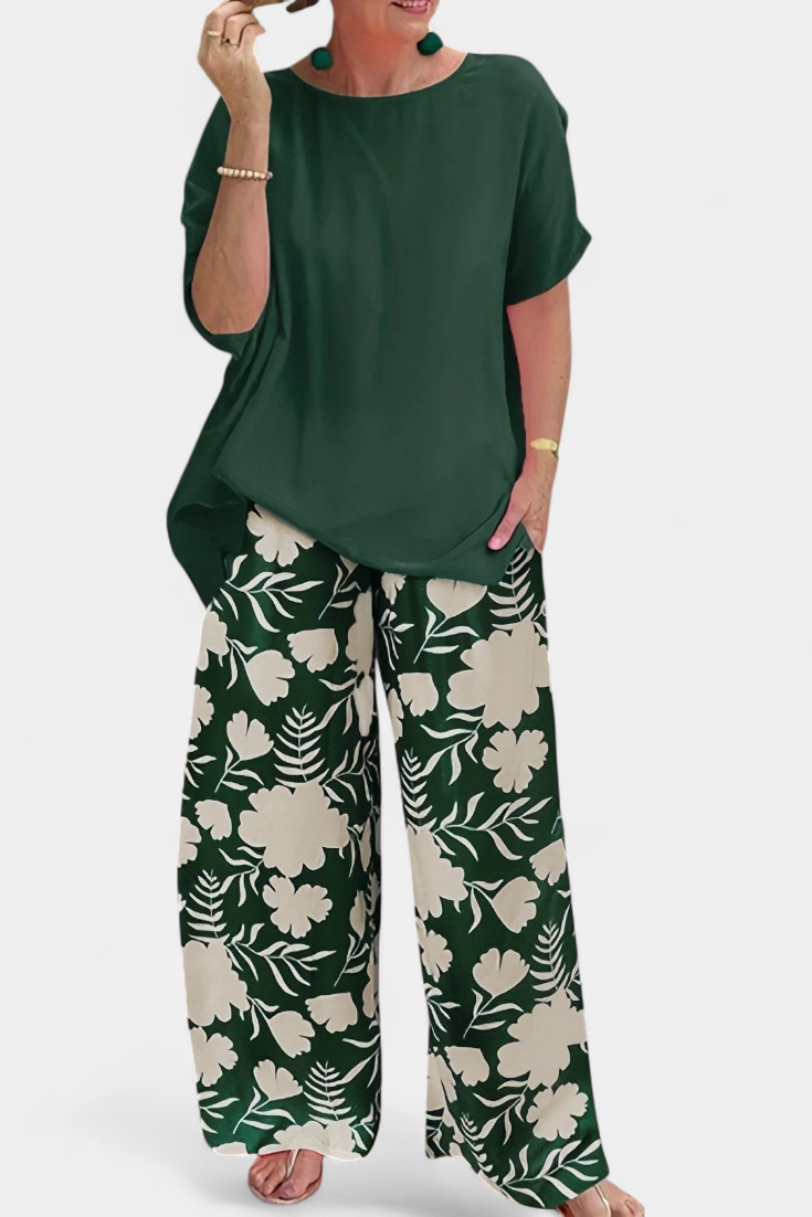 Conjunto floral de dos piezas Aivy con un toque relajado LuvaModa