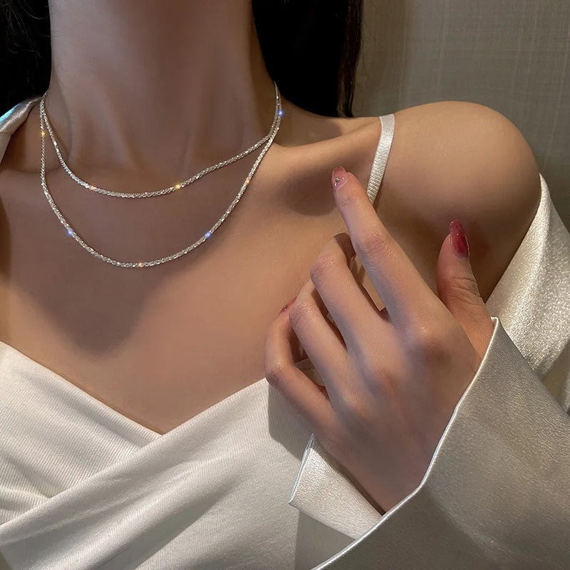 Conjunto de collar de plata Starlight LuvaModa