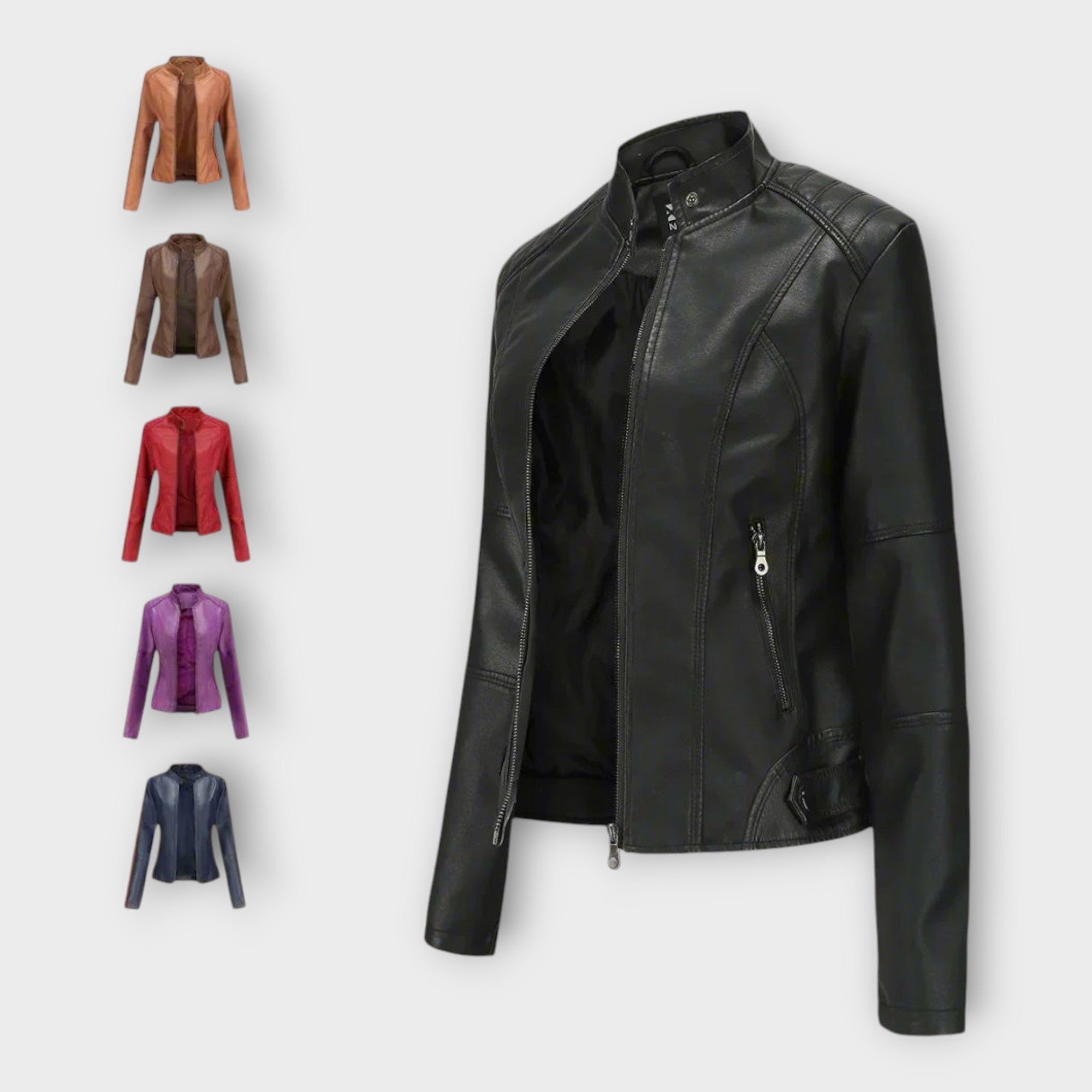 Elegante chaqueta de cuero de línea moderna y estilo atemporal Luvamoda