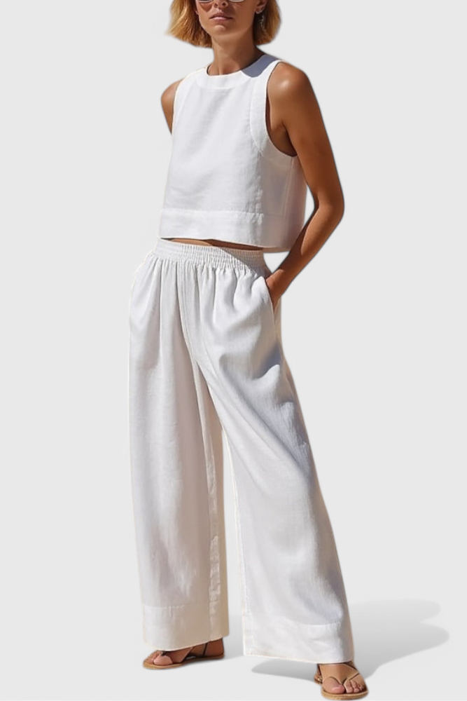 Conjunto minimalista Avelina en algodón ligero y lino LuvaModa